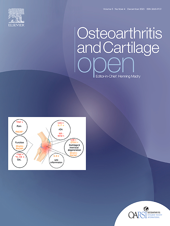 Go to journal home page - Osteoarthritis and Cartilage Open